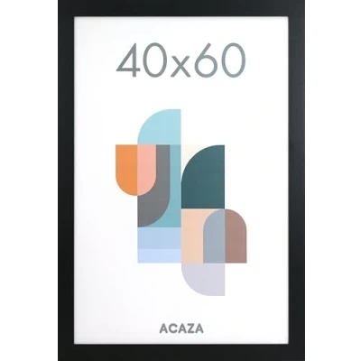 Image de ACAZA Cadre 40x60 Photo Noir en Bois MDF Pour Photos, Posters et Affiches Mural Convient au A3