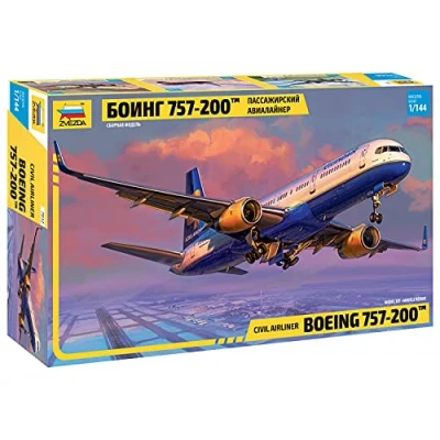 Image de Zvezda 7032 1:144 Boeing 757 200 Kit de modélisme construction en plastique à assembler Réplique détaillée Non peint