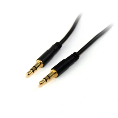Image de StarTech.com Câble slim audio stéréo de 3,5 mm (M/M) 4,6 m Connecteurs plaqués en or Noir (MU15MMS)