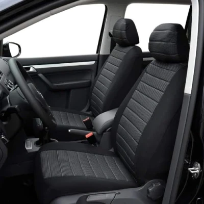 Image de TOYOUN Housses de Siège Voiture Avant Universelle 2 sièges, Tissu Housse Couverture Couvre Sieges Auto, Compatible avec L&#039;airbag, Convient à la Plupart des Voitures Camionnette SUV Camion, Gris