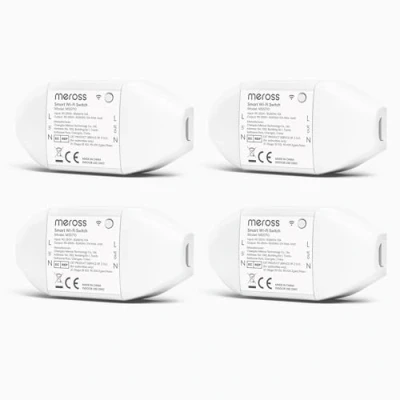 Image de Meross Interrupteur Connecté WiFi, 10A DIY Intelligent Compatible avec Alexa, Google Home et SmartThings, Lot de 4 Commutateurs WiFi Commande Vocale Contrôle à Distance