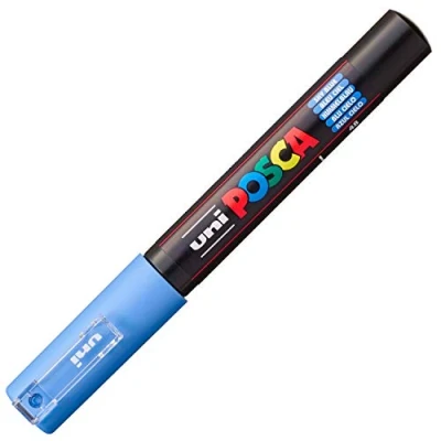 Image de Uni ball Marqueur Posca 186747 Pointe ogive extra fine 0,7 mm bleu ciel,