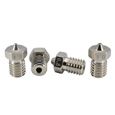 Image de buses en laiton plaqué imprimante 3D Résistantes à l&#039;usure Filetage M6 Pour extrudeuse V6 Hotend Titan Aero Prusa I3 MK3 MK3S Anycubic (1 x 0,25 + 1 0,4 0,6 0,8)