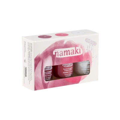 Image de Pack de 3 Vernis à Ongles l&#039;eau, Framboise, Fuchsia, Blanc Nacré + Lime