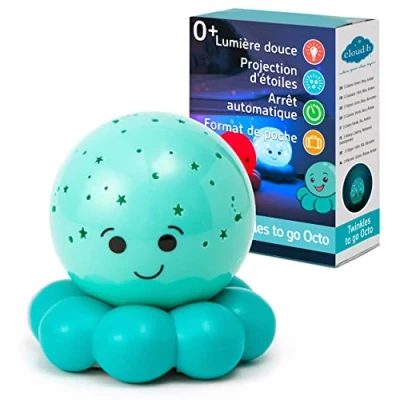 Image de Cloud b Projecteur de nuit Apaisant format voyage Luminosité douce 3 Couleurs Arrêt automatique Veilleuse étoiles Pieuvre Octo Baby Bleue