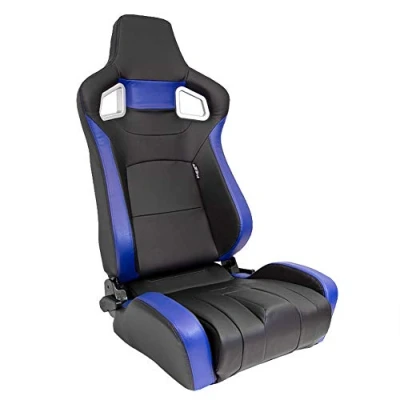Image de AUTO STYLE Siège baquet &#039;RS6 II&#039; Noir Mattes/Simili Cuir Bleu Dossier régable incl. glissières