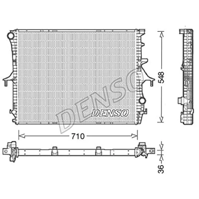 Image de DENSO DRM02026 Radiateur du moteur 710 577 36 AUDI: Q7, PORSCHE: Cayenne, VOLKSWAGEN: Touareg I