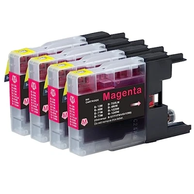 Image de Go Inks 4 Cartouches d&#039;encre Magenta pour remplacer Brother LC1240M &amp; LC1220M Compatible/Non OEM DCP et MFC Imprimantes
