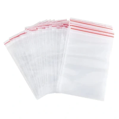 Image de Carehabi 100 sacchetti con zip, sacchetto zip richiudibili, trasparente cerniera, di plastica trasparente, trasparenti (8 x 12)