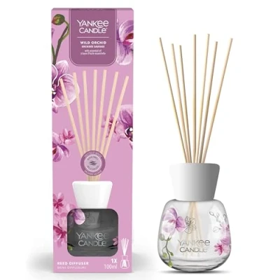 Image de Yankee Candle Signature brins diffuseur Orchidée sauvage 100 ml Jusqu’à 10 semaines de fragrance Emballage recyclable Cadeau parfait pour les femmes