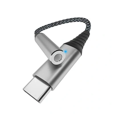 Image de Bphuny Adaptateur de Prise Casque Femelle USB Type C vers 3,5 mm, Câble dongle Audio auxiliaire Compatible avec Pixel, Samsung Galaxy S20 Ultra Z Flip Note 20 S10 S9 Plus (Gris)