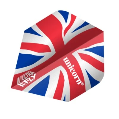Image de Unicorn Ultrafly.100 Plus Ripple Ailettes de fléchettes Ultrafly Unisexe, Union Jack Wave