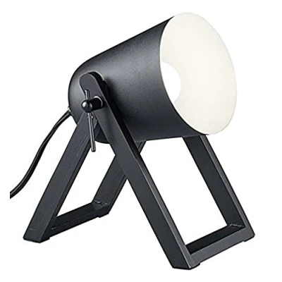 Image de Reality, Lampe de table, Marc, Metale, noir mat, Corps: Bois naturel, 1xE27, max.25,0 W