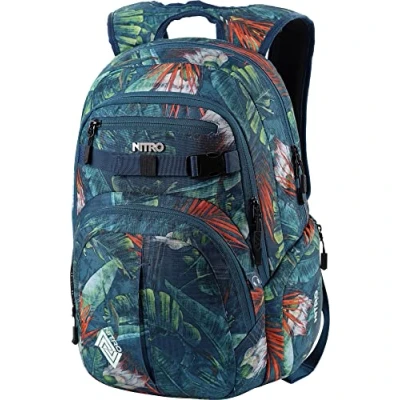 Image de Nitro sac à dos unisexe Chase avec organiseur, d&#039;école, compartiment pour ordinateur portable 17 pouces (1 pièce), Tropical, 35L, Rucksack