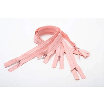 Image de ACCESSOIRES LEDUC Trimz Invisible Zip RVNAVN3 Fermeture éclair, Nylon, Rose, 60 cm, Set de 5 Pièces
