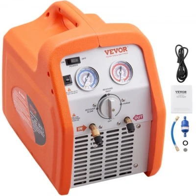 Image de VEVOR Station de Récupération Fluides Frigorigènes Portable 3/4 HP Machine Réfrigérant Liquide ou Vapeur 2,2 kg/min 1450 tr/min Auto Nettoyage R22 R134A R401A Climatisation HVAC