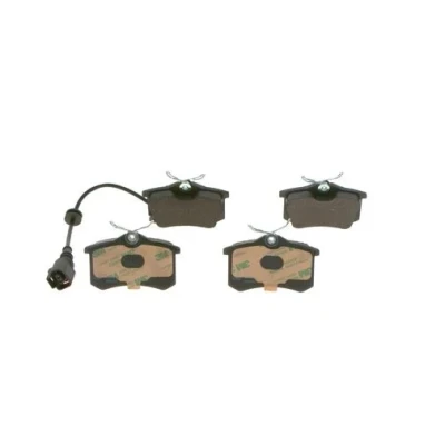 Image de BOSCH 0 986 424 813 Jeu de plaquettes frein Low Metallic avec palpeur d&#039;usure intégré tôle anti bruit, instructions montage