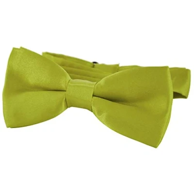 Image de DonDon Nœud papillon avec crochet Pour enfants Garçon lié et réglable 9 x 4,5 cm vert brillant effet soie