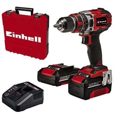 Image de Einhell Professional Perceuse Visseuse à percussion sans fil TP CD 18/50 Li i BL Power X Change (18V, 50 Nm, Mandrin 13mm) Livré avec 2 Batteries (2,0Ah + 4,0Ah) et un Chargeur