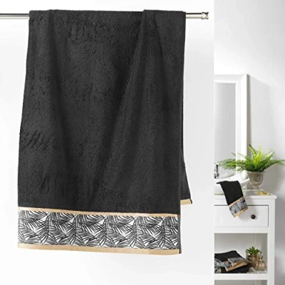 Image de douceur d&#039;interieur ORBELLA Drap DE Bain, Noir, 90 x 150 CM