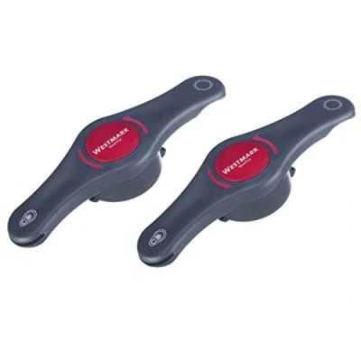 Image de Westmark 2x Ouvreur Combiné, Multi Décapsuleur, Ouvre bouteille/Boisson, Libère l&#039;air des Bocaux, Longueur: 14,7 cm, Décapsuleur 4 in 1, Gris/Rouge, 105122E3