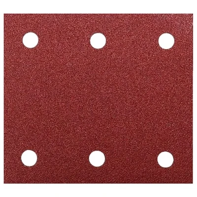 Image de Makita P 42438 Hook&amp;Loop Feuilles abrasives 1/4 Perforé 80G, Multicolore, Grains 80 Lot de 50