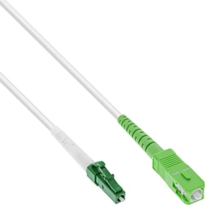 Image de InLine 88401 câble de Fibre Optique 1 m LC/APC SC/APC OS2 Blanc