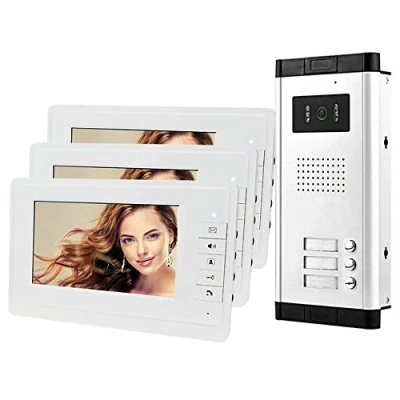 Image de HFeng 7 &#039;&#039; LCD color con cable Video portero puerta sistema 700TVL Night Vision Camera timbre 480p múltiples 3 apartamentos/Home