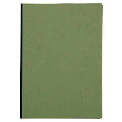 Image de Clairefontaine 791463C Collection Age Bag Un Cahier Cousu Dos Toilé Vert A4 21x29,7 cm 192 Pages Lignées Papier Blanc 90 g Couverture Carte Lustrée Grain Cuir
