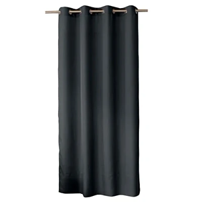 Image de ED ENJOY HOME Rideau Décoratif à Œillets argentés, 140x240 cm, Gris Foncé, 100% Polyester, Satiné, Collection Basic