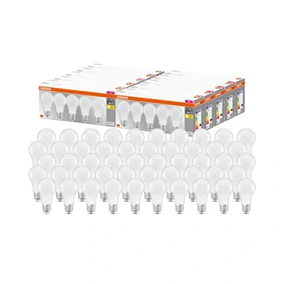 Image de OSRAM LED Base Classic A Lampe, culot : E27, blanc chaud, 2700 K, 8,50 W, remplacement d&#039;une ampoule à incandescence de 60 mat, 10 x 5 Pack