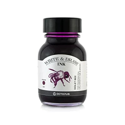 Image de Octopus Write and Draw Ink 401 Violet Bee Encre de calligraphie résistante à l&#039;eau pour stylo plume 50 ml