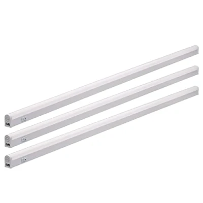 Image de Oktaplex Riga Lot de 3 spots LED sous meuble cuisine 114 cm Blanc neutre 4000 K Barre lumineuse extensible 1630 lm 18 W 230 V avec interrupteur