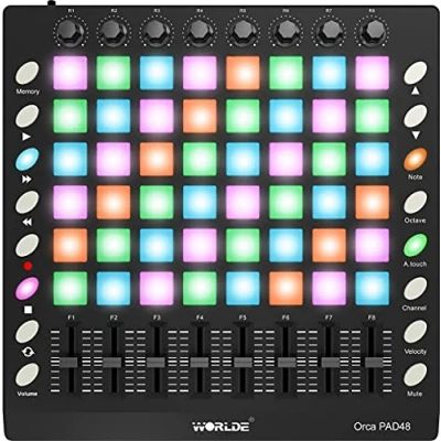 Image de Worlde Orca Pad48 Manette Midi avec déclencheurs et faders