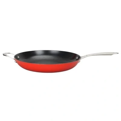 Image de LAGUIOLE, Poêle en Fonte Légère 32x5,5 cm Excellente Rétention de Chaleur, Antiadhésif Durable, Conception Élégante, Tous Feux, Induction 3,2 L, Rouge