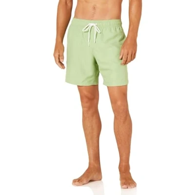 Image de Amazon Essentials Short de Bain à Séchage Rapide Entrejambe 18 cm couleurs abandonnées Homme, Vert Sauge, XS