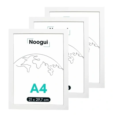 Image de NOOGUI Cadre A4 3 unités Bois photo Dimensions 21x30 cm Idéal pour les Photos et Certificats