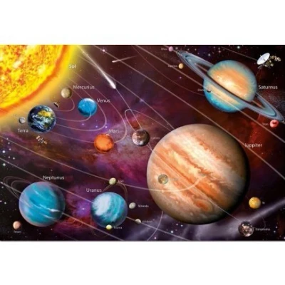 Image de cavernedesjouets Puzzle Adulte 1000 Pieces : planetes et systeme Solaire Set Neon/Phosphorescent + 1 Carte Tigre