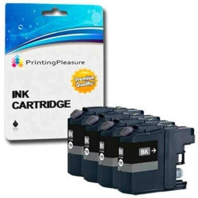 Image de 4 Noir Cartouches d&#039;encre compatibles pour Brother DCP J4110DW MFC J4410DW J4510DW J4610DW J470DW J4710DW J6520DW J650DW J6920DW J870DW J152W, LC123XL, LC 127XL