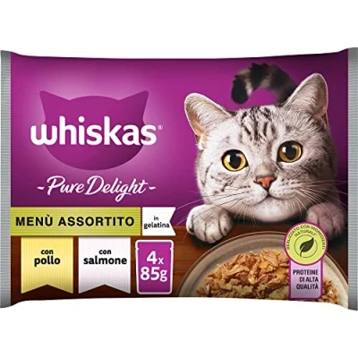Image de Whiskas Pure Delight Menu Assorti, 13 Paquets de 4 sachets x 85 g (52 au Total)