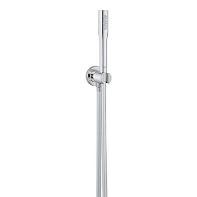 Image de GROHE Euphoria Cosmopolitan Stick Ensemble de Douche (Pommeau 1 jet, Support Mural et Flexible 1.5m), Economie d&#039;Eau, Chromé, 26404000
