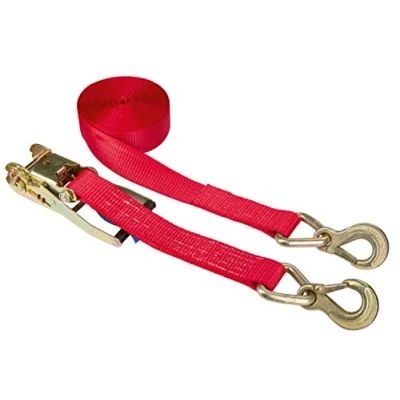 Image de Kerbl Lot de 2 Crochets Sangle d&#039;arrimage à cliquet Rouge 50 mm x 8 m 5000 kg 37179