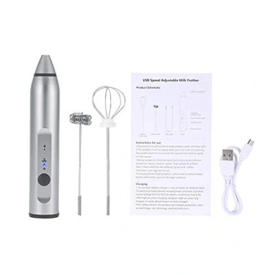 Image de MAGT Mousseur À Lait Fouet Electrique Cappuccino Maker Lait, électrique Rechargeable avec 2 fouets Vitesse réglable Mousse pour Latte Café Cappuccino(écharde)
