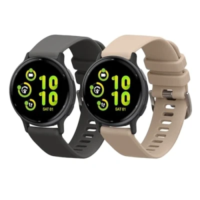 Image de kwmobile bracelet compatible avec Garmin vivoactive 5 / active 2x de rechange en silicone pour fitness tracker