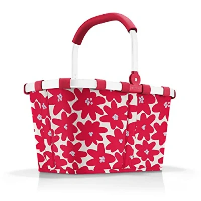 Image de reisenthel Carrybag Frame Daisy Red Panier à provisions Stable avec Beaucoup d&#039;espace de Rangement et Poche intérieure Pratique Design élégant imperméable