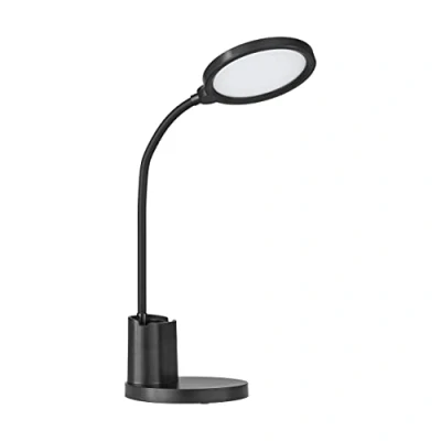 Image de Eglo lampe de chevet LED tactile Brolini, table dimmable sans fil, température couleur réglable (blanc chaud froid), luminaire pour bureau et chambre à coucher, plastique noir