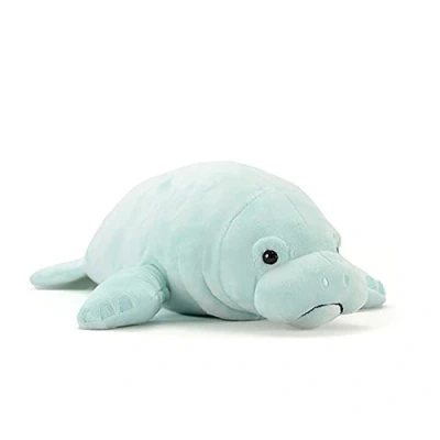 Image de lilizzhoumax Jouets en Lamantin Peluche 40cm/16, Simulation Jouet Poupée Réaliste, Animaux Sauvages Lamantin, Cadeau pour Les Amis et Enfants
