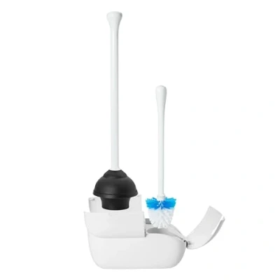 Image de OXO Brosse WC et Piston, Caoutchouc Naturel, Blanc