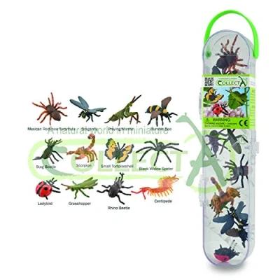 Image de Figurines Collecta Boîte avec Mini Rayures Set de 12 Insectes et Araignées, A1106 C, Divers