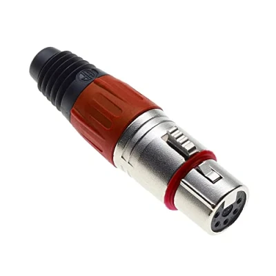 Image de Keple 5 polige XLR Buchse, Rot Buchse für Audio Mikrofon DMX Stecker, nicked Plated Adapter, Metallkonstruktion, Stecker mit Kunststoffgehäuse
